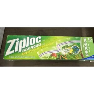 NOS 2008 Ziploc Double Zipper Fresh Produce gallon size storage bags 15 count